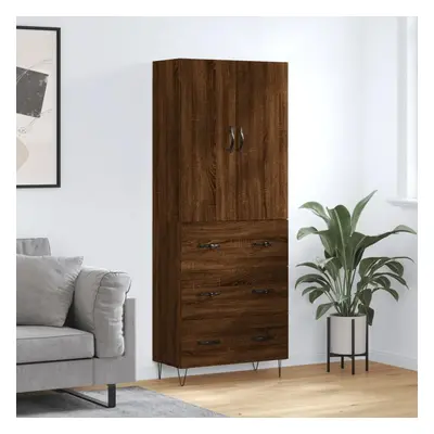 Skříň highboard hnědý dub 69,5 x 34 x 180 cm kompozitní dřevo