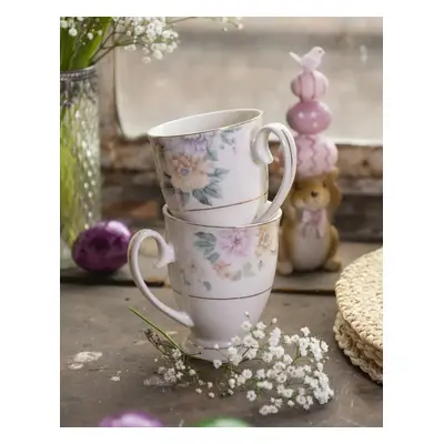 Porcelánový hrneček s květinami Flowers - 11*8*10 cm / 300 ml