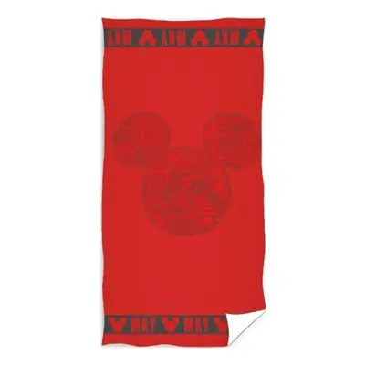 Plážová osuška Mickey Mouse - Disney - červená - 100% bavlna, froté s gramáží 300g/m2 - 70 x 140