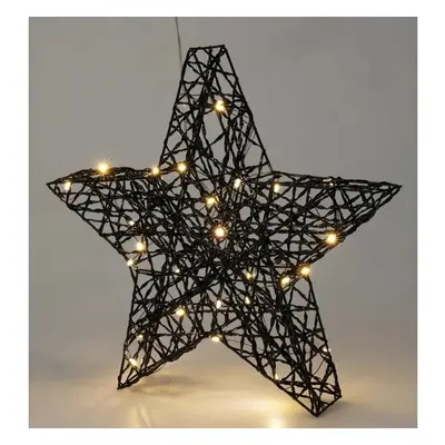 Vánoční LED hvězda Blackwire černá, 30 x 30 cm