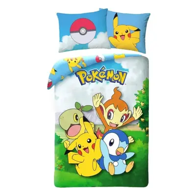 Oboustranné ložní povlečení Pokémoni - motiv Přátelé - 100% bavlna - 70 x 90 cm + 140 x 200 cm