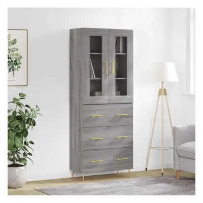 Skříň highboard šedá sonoma 69,5 x 34 x 180 cm kompozitní dřevo