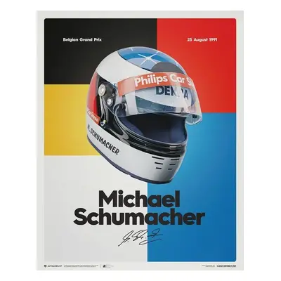 Umělecký tisk Michael Schumacher - Helmet - 1991, Automobilist