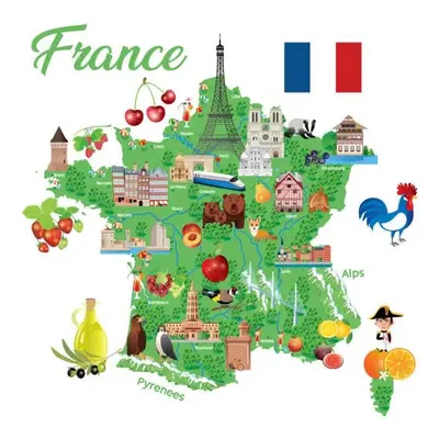 Ilustrace Travel Map of France, drmakkoy