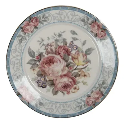 Porcelánový dezertní talířek se zlatou linkou Peony Rosé - Ø 21*2 cm