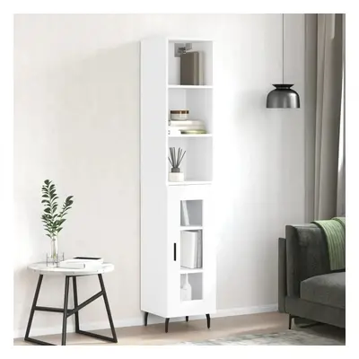 Skříň highboard bílá s vysokým leskem 34,5x34x180 cm kompozit