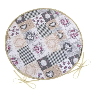 Bellatex Sedák DITA kulatý hladký Patchwork love, 40 cm