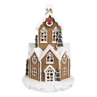 Hnědá svítící perníková chaloupka Gingerbread House - 20*20*32 cm