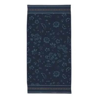 Pip Studio Jasmine Jacquard froté ručník 70x140cm, tmavě modrý