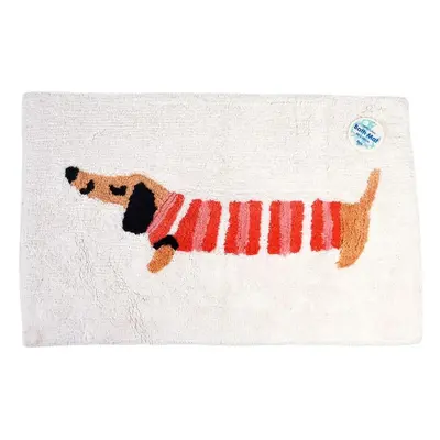 Červeno-bílá koupelnová předložka 83x52,5 cm Sausage Dog – Rex London