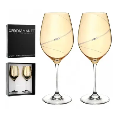 Diamante sklenice na červené víno Silhouette City Amber s krystaly Swarovski 470 ml 2KS