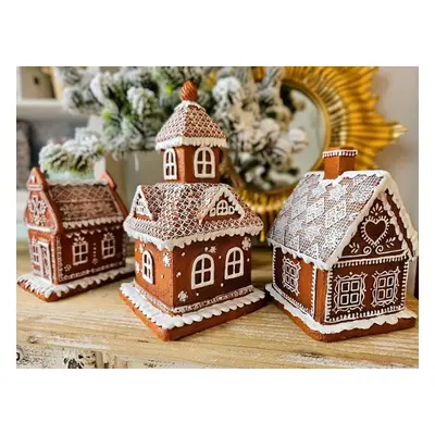 Vánoční perníková chaloupka s Led světýlky Gingerbread House - 13*13*18cm/ 3*AAA