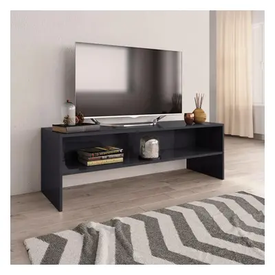 TV stolek šedý s vysokým leskem 120x40x40 cm kompozitní dřevo