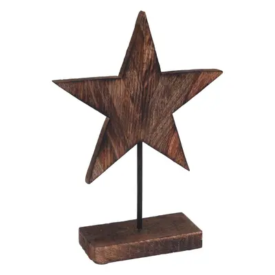 Dřevěná dekorace Wooden Star, 26 cm