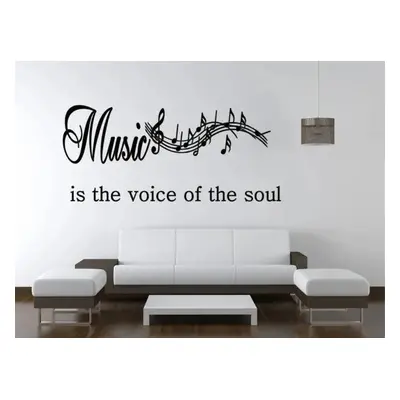 Samolepka na zeď s nápisem MUSIC IS THE VOICE OF THE SOUL 50 x 100 cm