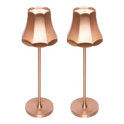 Sada 2 retro stolních lamp měděných dobíjecích IP44 - Granny