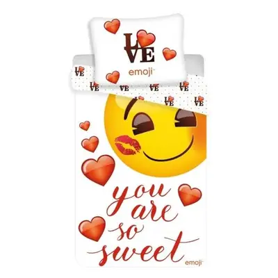 Jerry Fabrics povlečení bavlna Emoji "You are so sweet" 140x200+70x90 cm