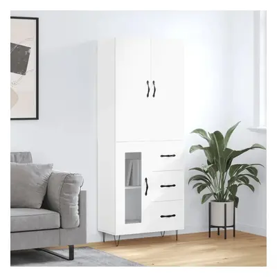 Skříň highboard bílá 69,5 x 34 x 180 cm kompozitní dřevo