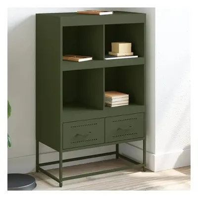 Skříň highboard olivově zelená 68 x 39 x 111,5 cm ocel