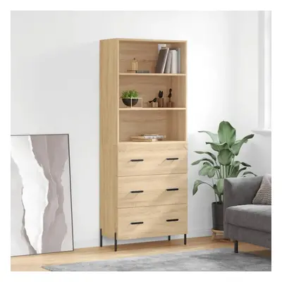 Skříň highboard dub sonoma 69,5 x 34 x 180 cm kompozitní dřevo