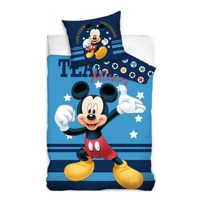 Bavlněné ložní povlečení Mickey Mouse - motiv One team, One dream - 100% bavlna - 70 x 90 cm + 1