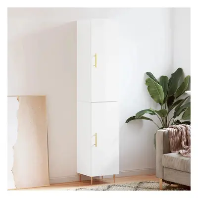 Skříň highboard bílá s vysokým leskem 34,5x34x180 cm kompozit