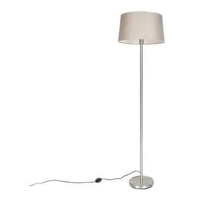 Moderní stojací lampa z oceli s tupým odstínem 45 cm - Simplo