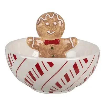 Bílá keramická miska Perníček Gingerbread - Ø 12*6 cm / 250 ml