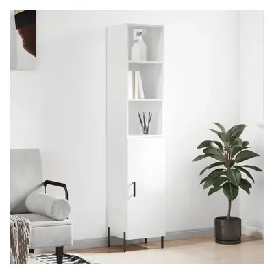 Skříň highboard bílá s vysokým leskem 34,5x34x180 cm kompozit