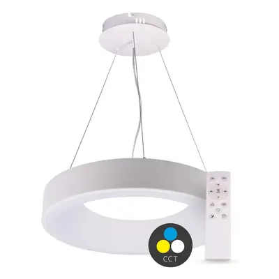 SMART TUYA Bílé závěsné LED svítidlo kulaté 480mm 48W CCT s DO - T-LED - LED lustry a svítidla 