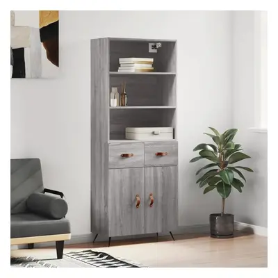 Skříň highboard šedá sonoma 69,5 x 34 x 180 cm kompozitní dřevo