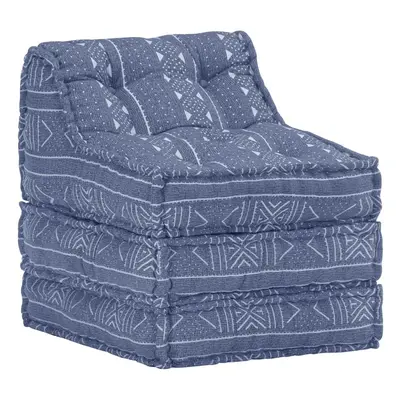 vidaXL Modulární pouf indigo textil