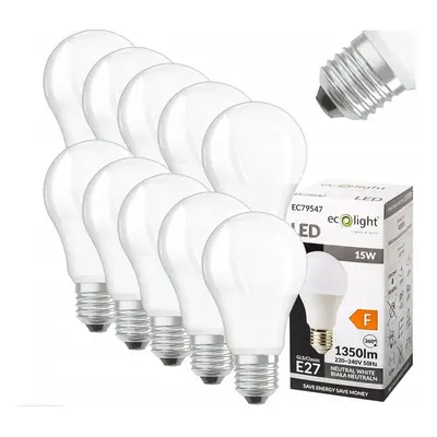 ECOLIGHT 10x LED žárovka E27 15W 1350lm neutrální bílá 4000K 20000h 230V