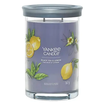 Yankee Candle vonná svíčka Signature Tumbler ve skle velká Black Tea & Lemon 567g