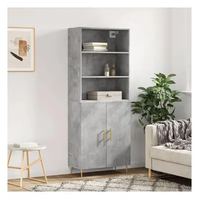 Skříň highboard betonově šedá 69,5x34x180 cm kompozitní dřevo