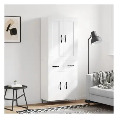 Skříň highboard bílá 69,5 x 34 x 180 cm kompozitní dřevo