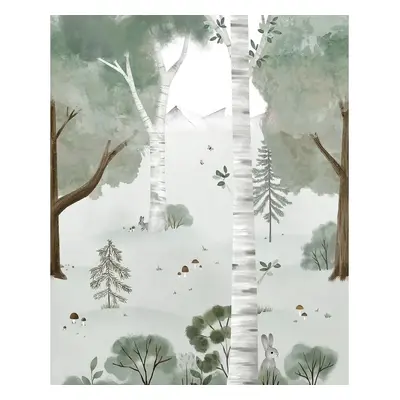 Dětská tapeta 200 cm x 248 cm Birch Forest – Lilipinso