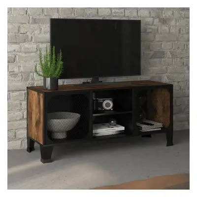 TV skříňka rustikální hnědá 105 x 36 x 47 cm kov a MDF