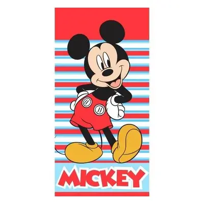 Carbotex Dětská osuška Mickey Mouse Vždy s úsměvem, 70 x 140 cm