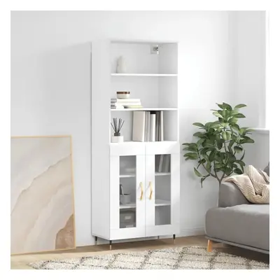 Skříň highboard bílá 69,5 x 34 x 180 cm kompozitní dřevo