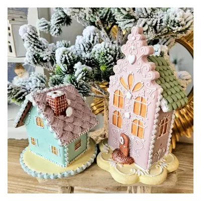 Zelená perníková chaloupka Gingerbread House - 13*13*12 cm