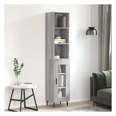 Skříň highboard šedá sonoma 34,5 x 34 x 180 cm kompozitní dřevo