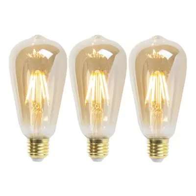 Sada 3 E27 stmívatelných LED žárovek ST64 goldline 5W 380 lm 2200K