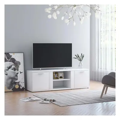 TV stolek bílý 120 x 34 x 37 cm kompozitní dřevo