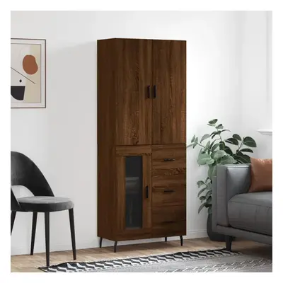 Skříň highboard hnědý dub 69,5 x 34 x 180 cm kompozitní dřevo