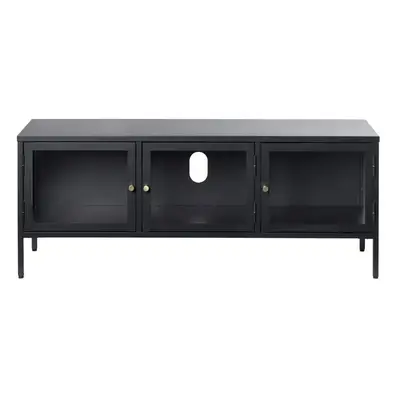 Černý kovový TV stolek 132x52 cm Carmel – Unique Furniture