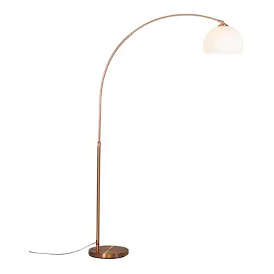 Moderní oblouková lampa měděná s bílým stínidlem - Arc Basic