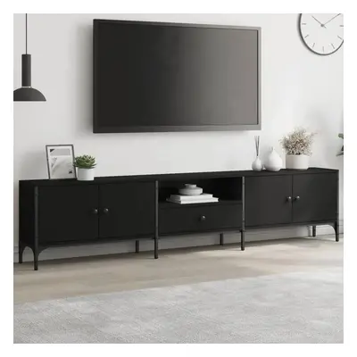 TV skříňka černá 200 x 25 x 44 cm kompozitní dřevo