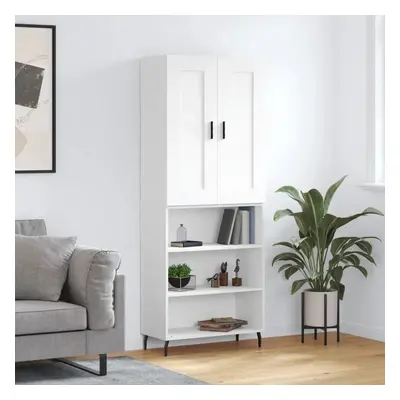 Skříň highboard bílá 69,5 x 34 x 180 cm kompozitní dřevo