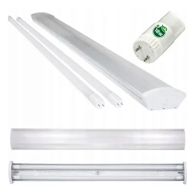 BERGE Hermetické svítidlo MIRO MILK 2x120 + 2x LED trubice studená bílá